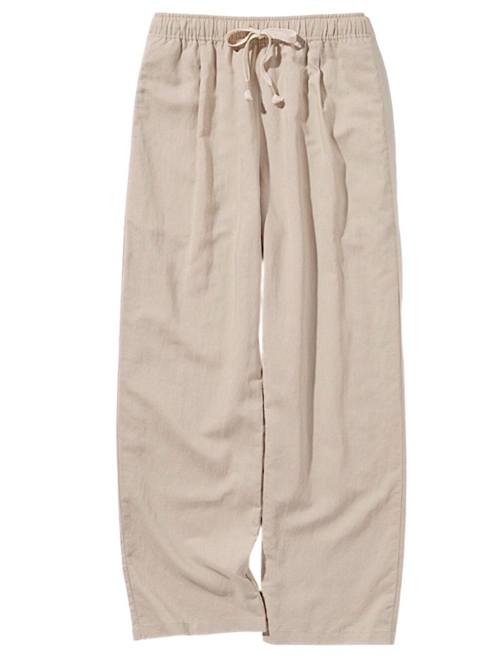 Uniqlo Easy Pants L Beige Rayon Linen Cotton